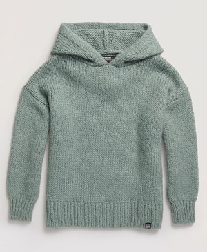 Superdry Sophia Slouchy Knit Hoodie Női Kötöttáru Olivazöld | MVCXP2176